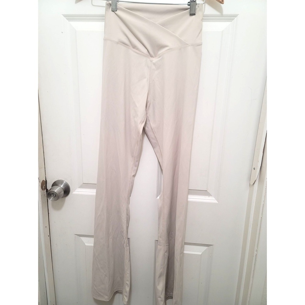 Top Yoga High-Waisted Beige /Ivory‎ Yoga Pants Crossover Waistband Size S